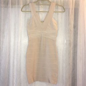 Bebe cream bandeau dress